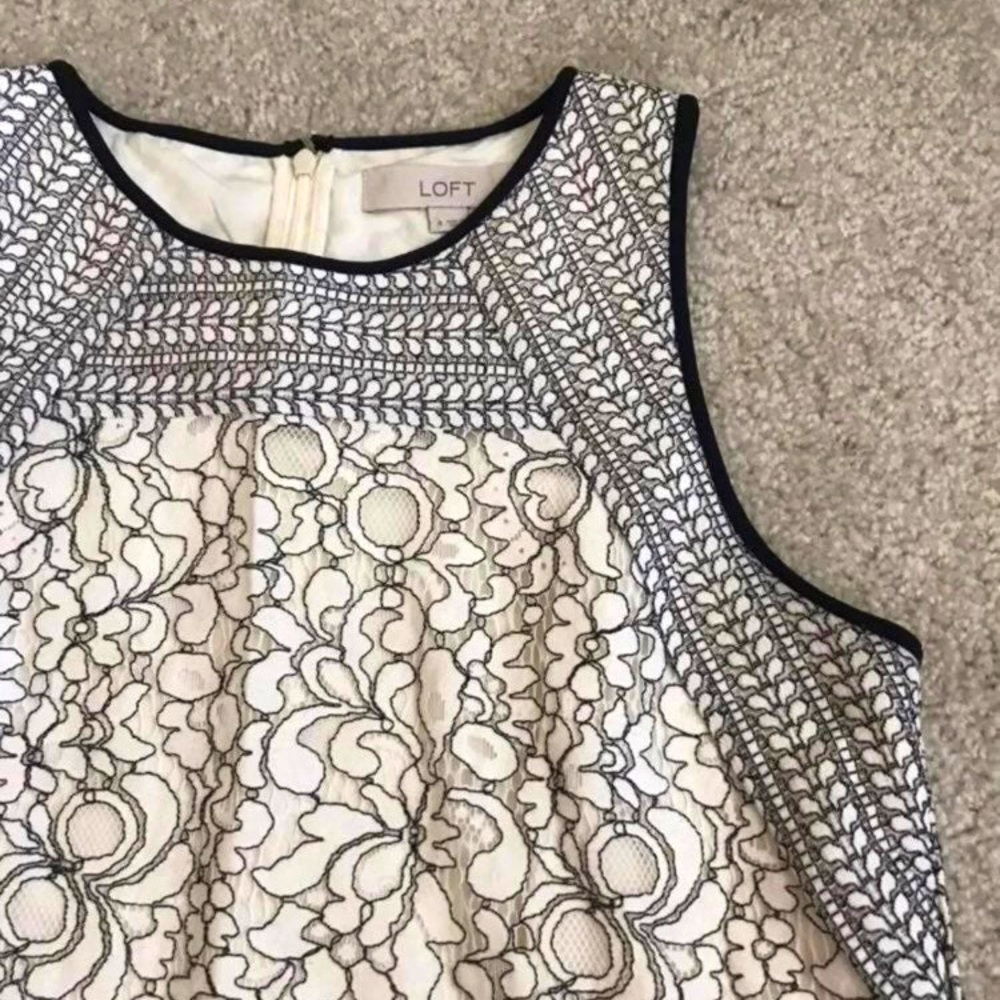 Black and White Lace Dress. Loft size 4
